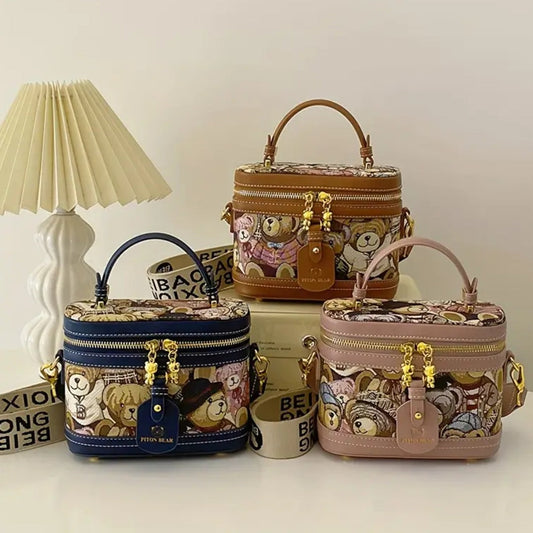 Teddy Bear Chic Compact Crossbody Bag