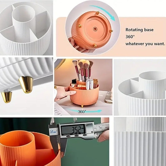 Swivel Makeup Brush & Pen Storage Box