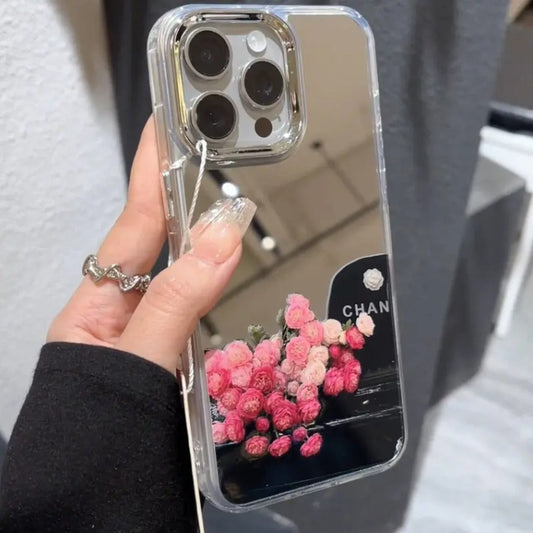 Floral Aesthetic Reflective Mirror Case