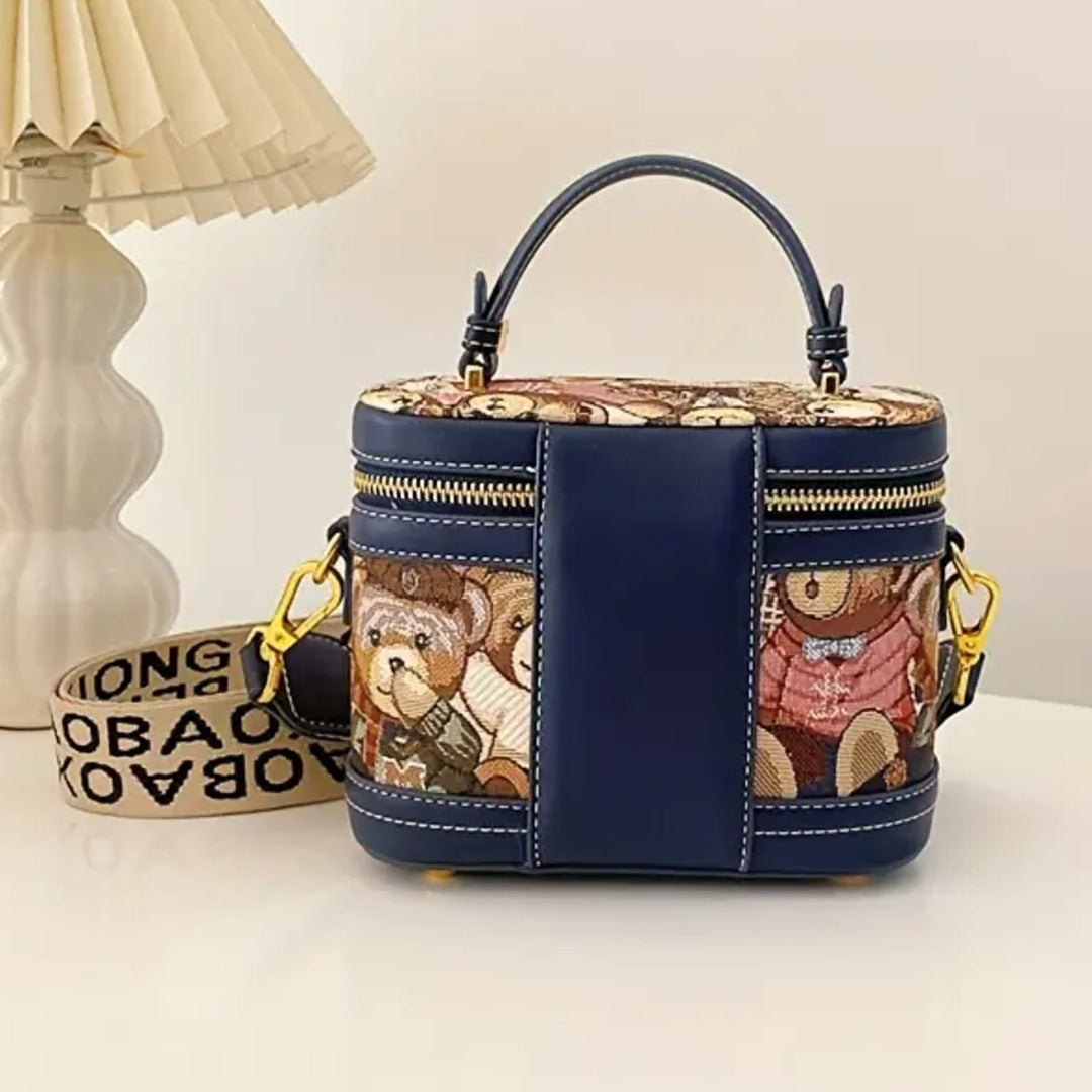 Teddy Bear Chic Compact Crossbody Bag