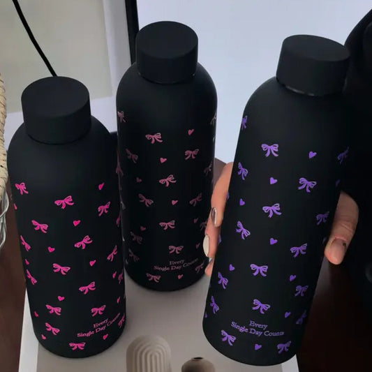 Bow & Heart Stainless Steel Insulated Water Bottle