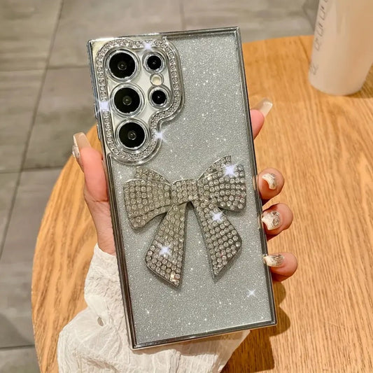 Shiny 3D Rhinestone Bow Bling Glitter Phone Case - Samsung