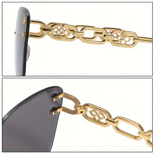Exquisite Gradient Cat-Eye Rimless Summer Shades