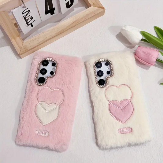 Double Heart Plush Case - Samsung
