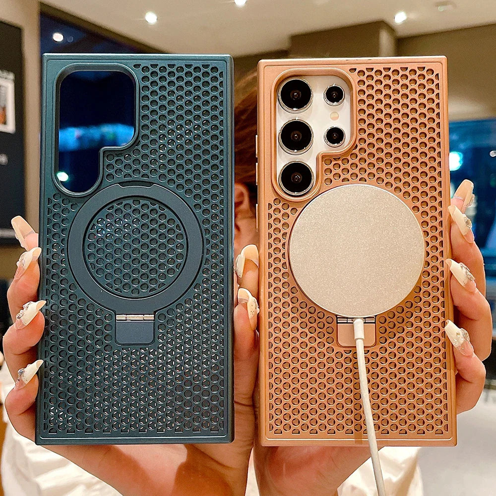 Honeycomb Heat Dissipation Ring Stand Case - Samsung