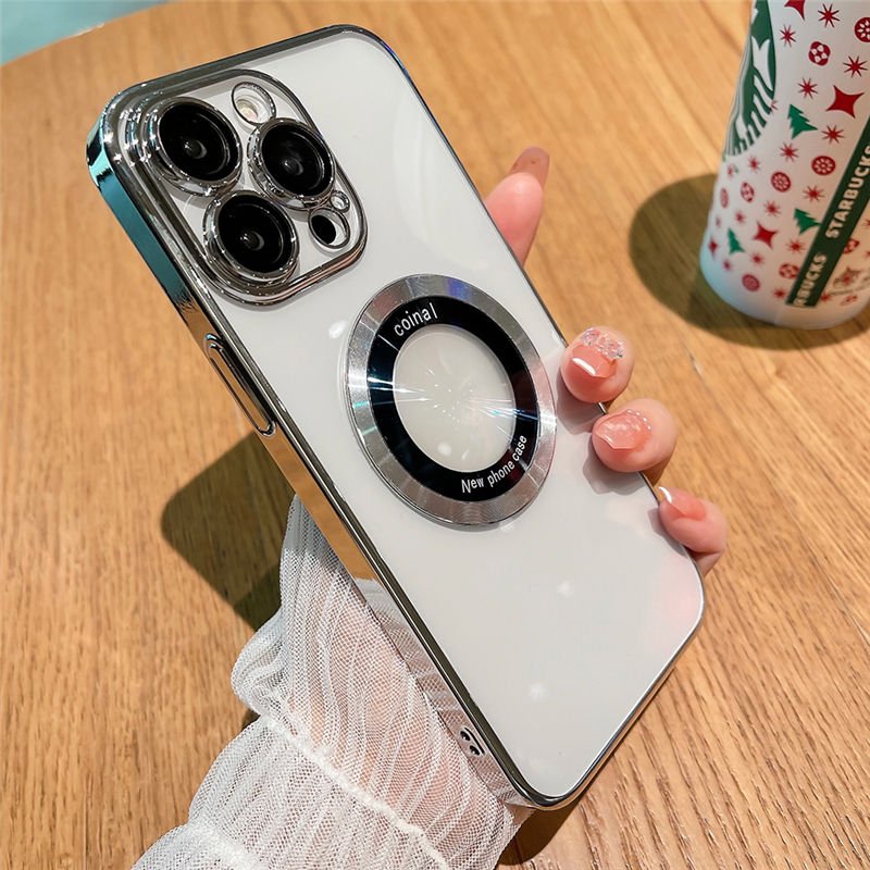 Stylish Plated Frame Lens Guard Case - iPhone