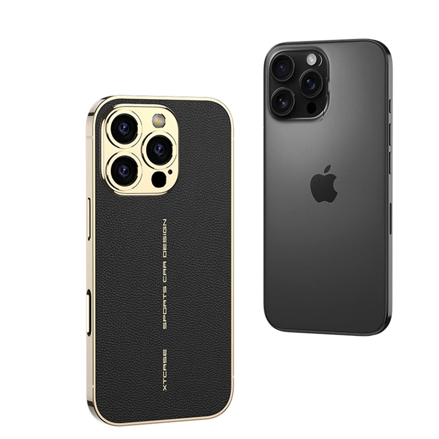 Exotic Plating Plain Leather Case - iPhone
