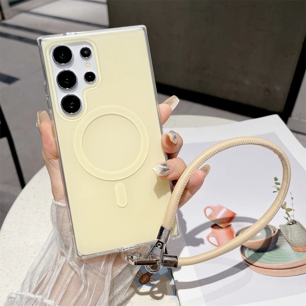 Luxury Magnetic Wrist Strap MagSafe Case - Samsung