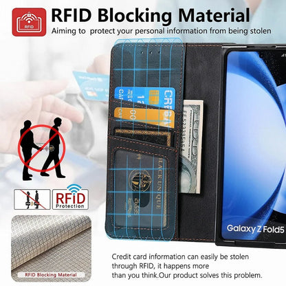 Galaxy Z Fold 5 Premium Magnetic Essentials Leather Wallet Case