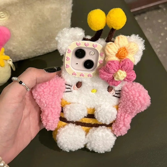 Hello Kitty Butterfly Fuzzy Phone Case