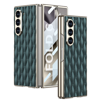 Galaxy Z Fold6 Luxury Diamond Plating Leather Case