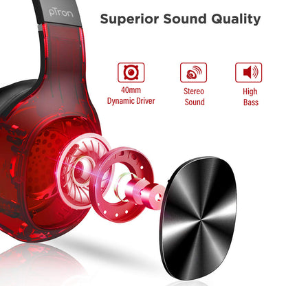 pTron Soundster Pro Over-Ear Bluetooth Headphones with High Bass  for All Smartphones - Black