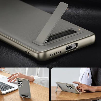 Hidden Stand Premium Leather Case - Samsung