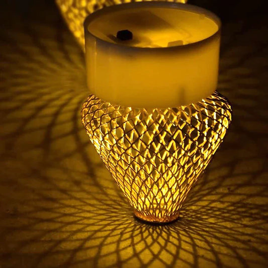 Lamp shape metal Flameless and Smokeless Decorative Candles Acrylic Led