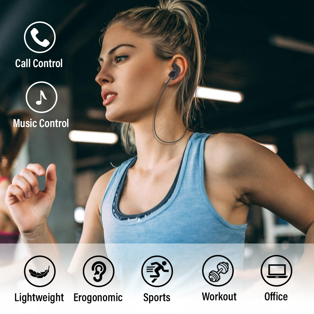 pTron Avento Lite High Bass In-Ear Stereo Wireless Earphones - (Black)