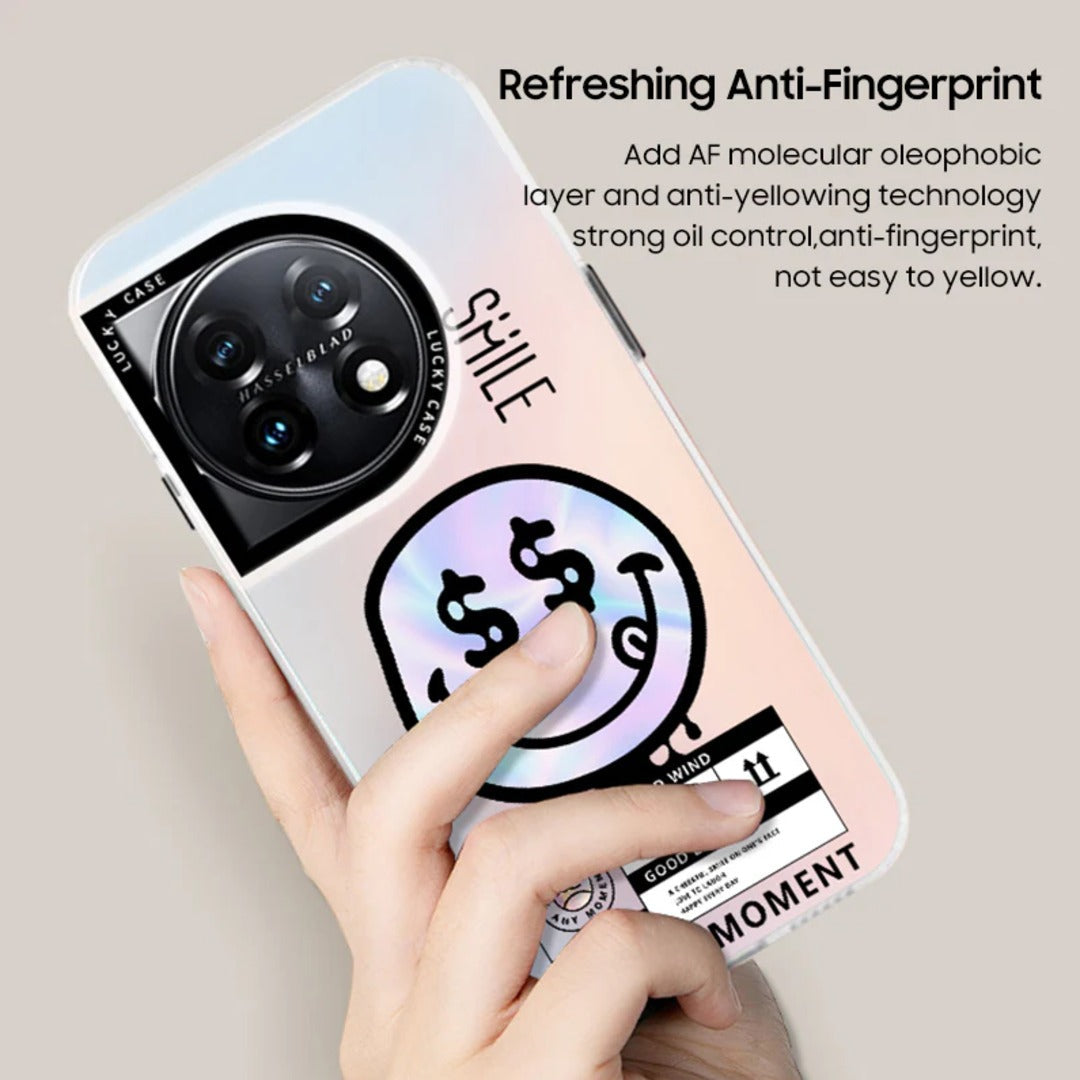 Playful Smiling Face Aurora Laser Case