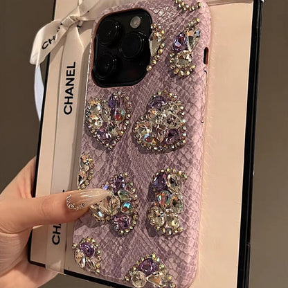 Elegant Crystal-Studded Heart Case