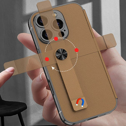 Elegance Rich Finish Flip Leather Case - iPhone