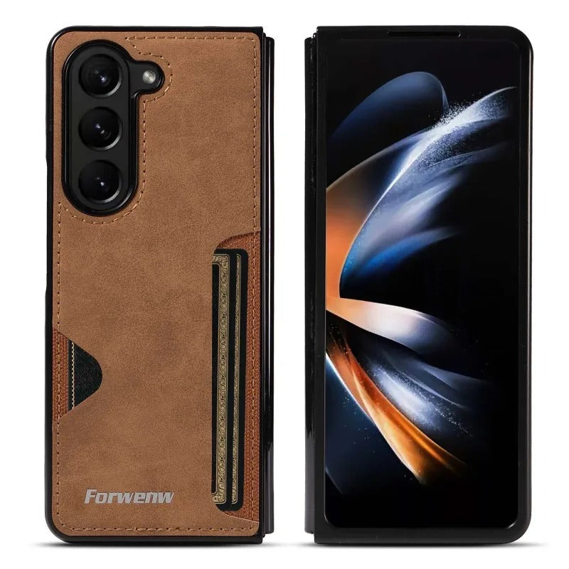 Galaxy Z Fold Series Luxury Stylish Leather Card Slot Case