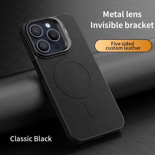 Embossed Magsafe Leather Bracket Case - iPhone