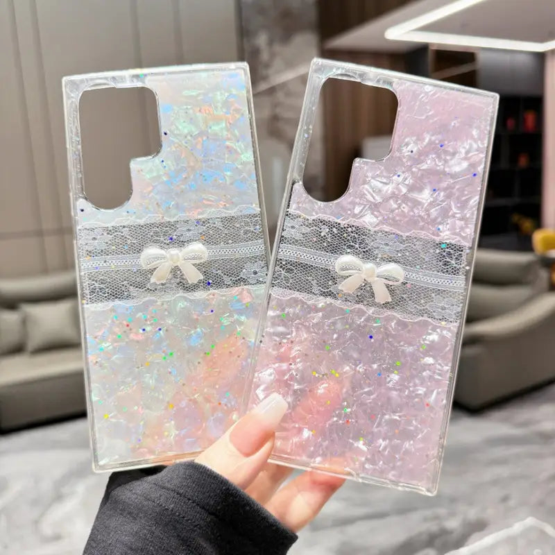 Glamorous Glitter Bowknot Case - Samsung