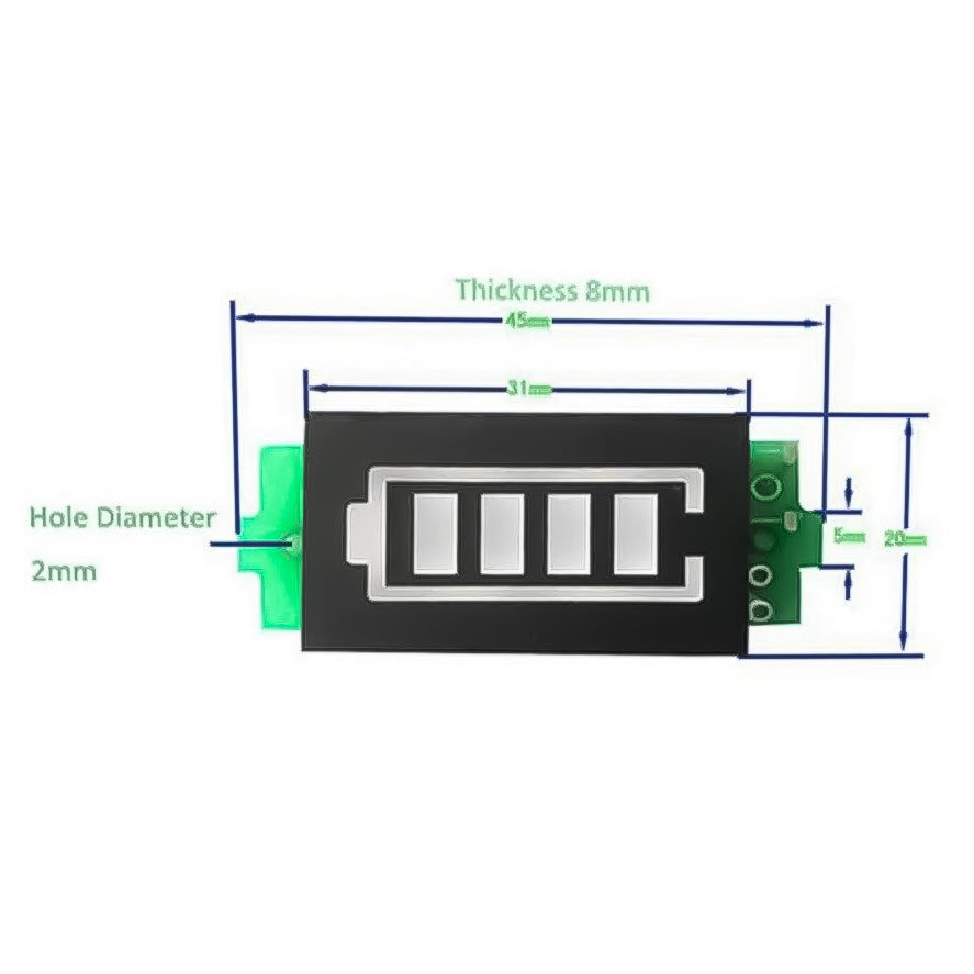 1~8 Cell Lithium Battery Level Indicator Module-User Configurable
