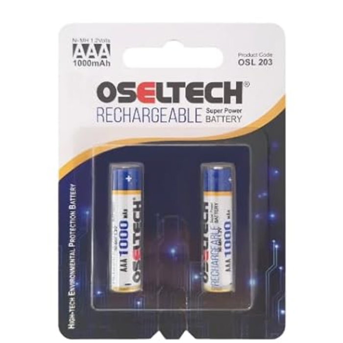 1000mAh AAA Rechargeable Battery 1.2V (Pack of 2)