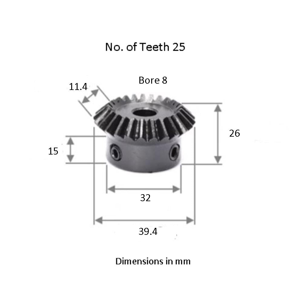 1.5 Module 25 teeth Bevel Gear 90 degree bevel gear Iron