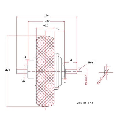 10 Inch 24V 350W Drum Brake With Tire