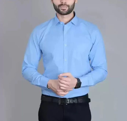 Frankshop Sky Blue Casual Cotton Shirt for Man