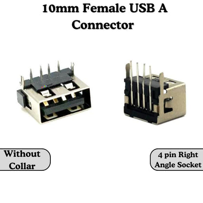 Female USB A Connector 4-Pin Socket