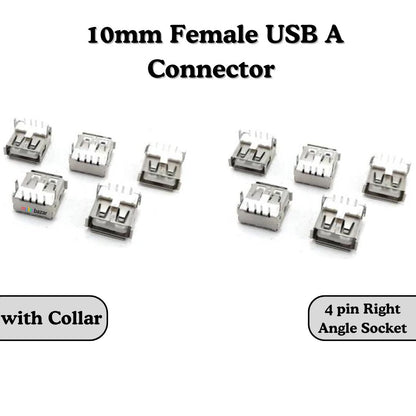 Female USB A Connector 4-Pin Socket