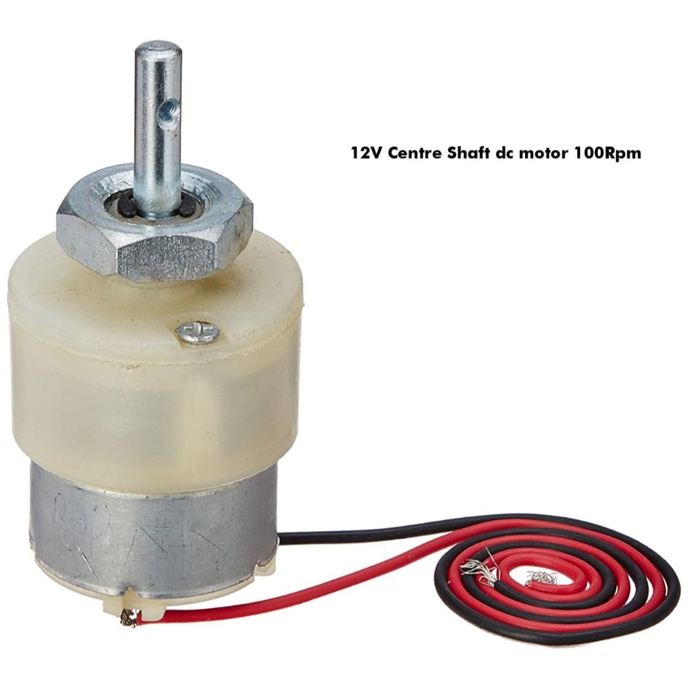 12V 100 RPM Centre Shaft Geared DC motor Metal Gears