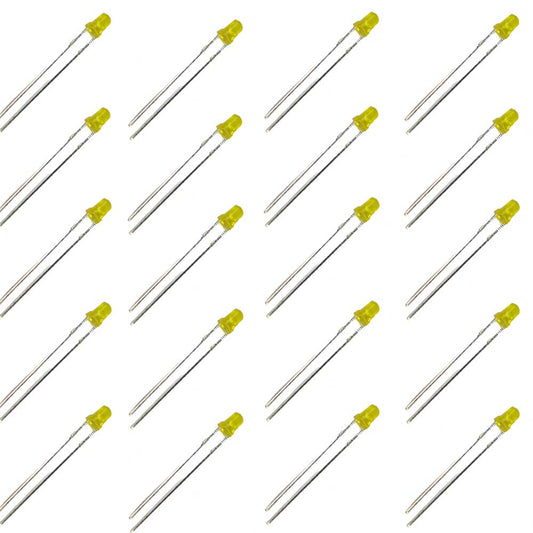 3mm Yellow LED with Diffused Lens