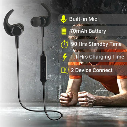 pTron BassFest In-Ear High Bass Stereo Sound Wireless Earphones - (Black)