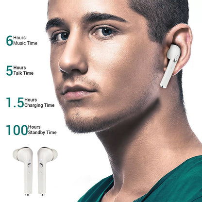 pTron Bassbuds Lite In-Ear True Wireless Bluetooth Earphones (TWS) with Mic - (White)