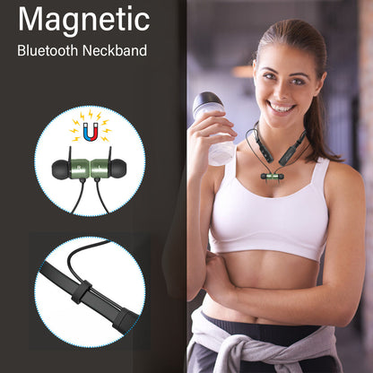 pTron InTunes Elite Bluetooth 5.0 Sports Neckband with 8 Hours Music Time & Mic - (Black/Grey)