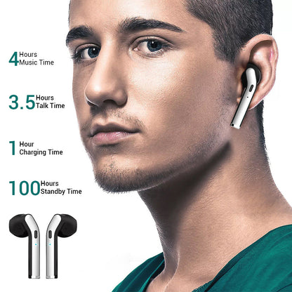 pTron Bassbuds Classic Hi-Fi True Wireless Stereo Earbuds, 12Hrs Playback with Case & Mic - (Black)