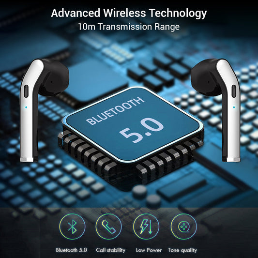 pTron Bassbuds Classic Hi-Fi True Wireless Stereo Earbuds, 12Hrs Playback with Case & Mic - (Black)