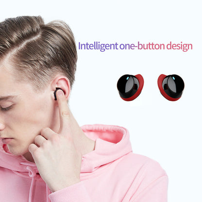 pTron Bassbuds Evo True Wireless Stereo Earphones, 12Hrs Playback with Case & Mic - Black/Red