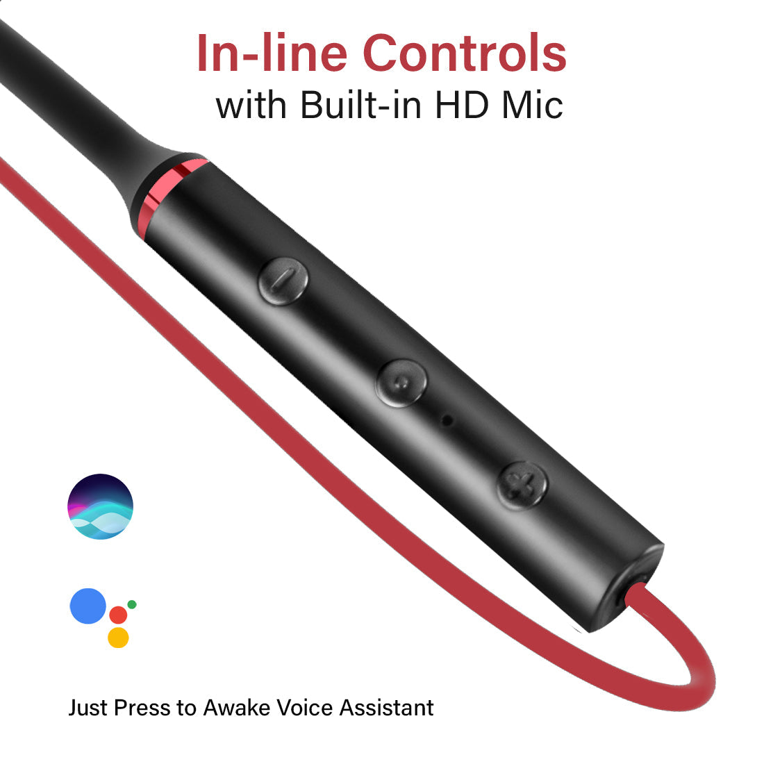 pTron InTunes Beats In-Ear Magnetic Stereo Wireless Neckband with Mic - (Black/Red)