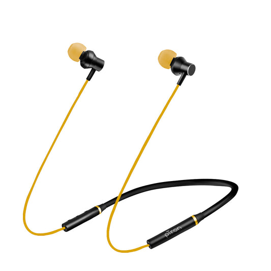 pTron InTunes Beats In-Ear Magnetic Stereo Wireless Neckband with Mic - (Black/Yellow)