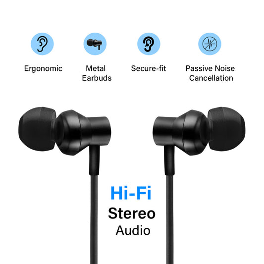 pTron InTunes Beats In-Ear Magnetic Stereo Wireless Neckband with Mic - (Black)