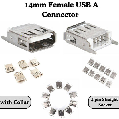 Female USB A Connector 4-Pin Socket