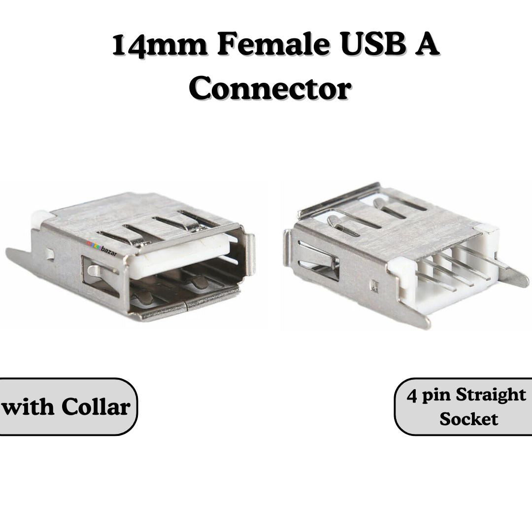 Female USB A Connector 4-Pin Socket