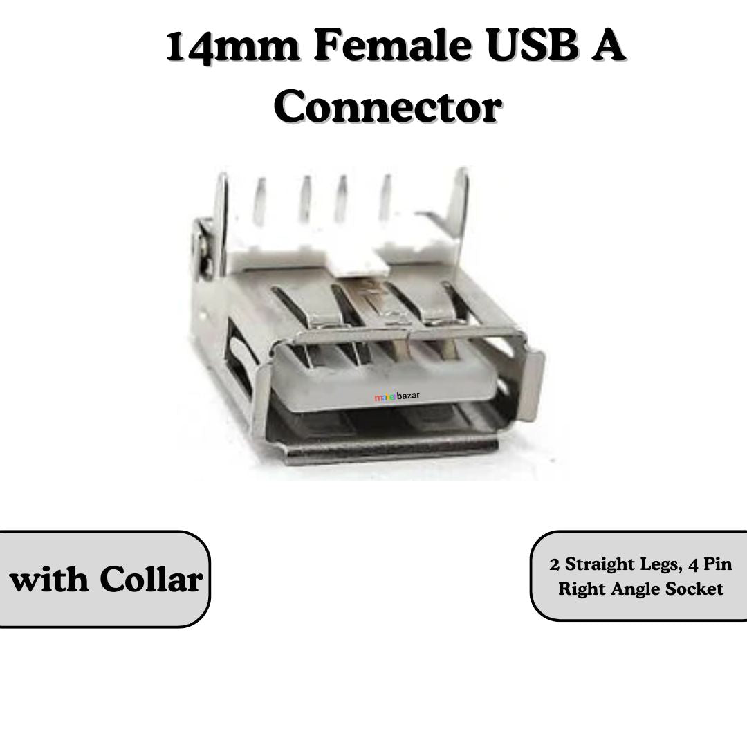 Female USB A Connector 4-Pin Socket
