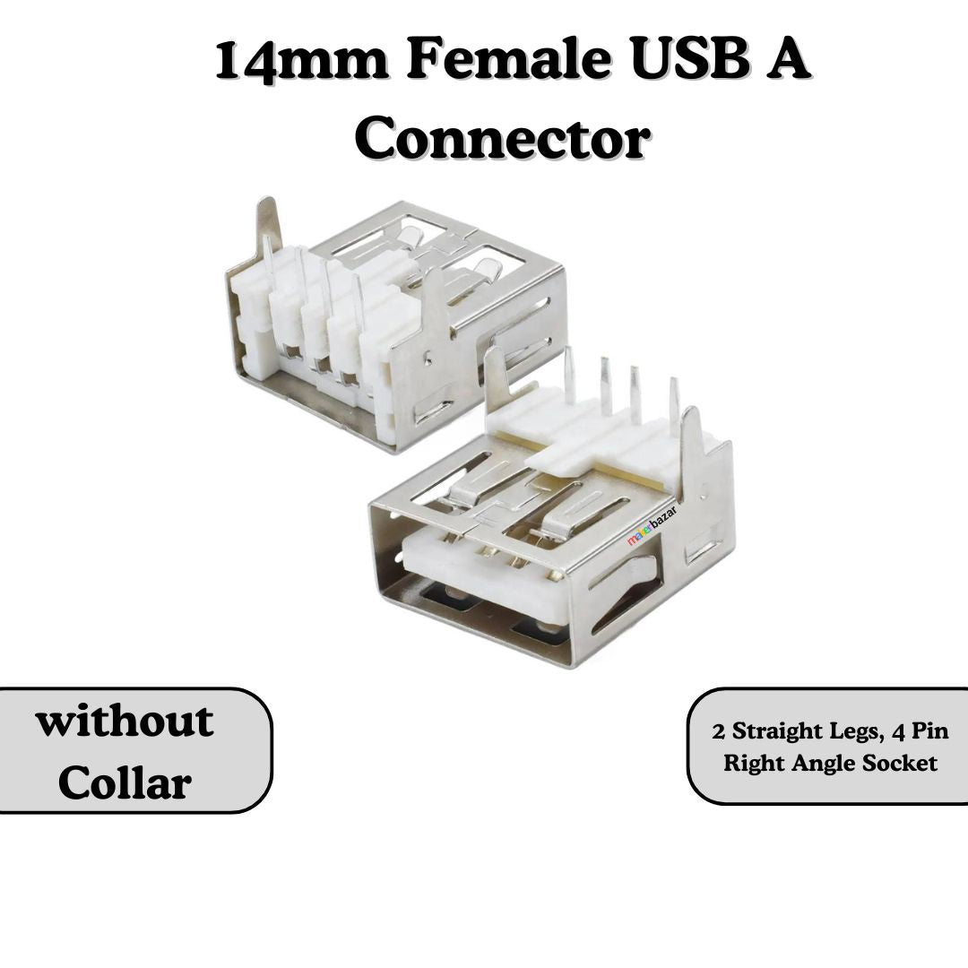 Female USB A Connector 4-Pin Socket