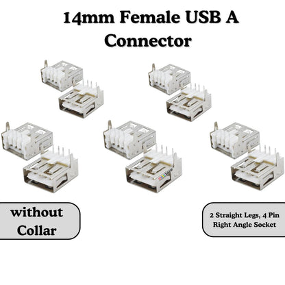 Female USB A Connector 4-Pin Socket