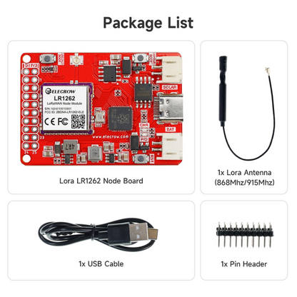 ELECROW LR1262 Node Board LoRaWan Node Module for Long Range Communication (868Mhz/915Mhz) Frenquency:868 Mhz