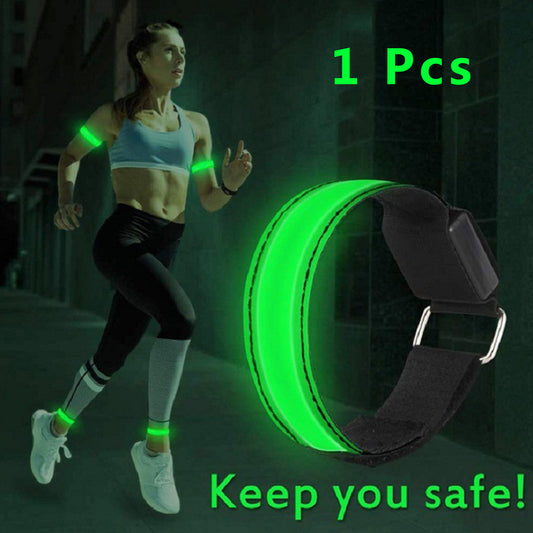 USB Charging LED Luminous Night Running Armband Bracelet Night Reflective Safety Belt Outdoor Sports Luminous Arm Band